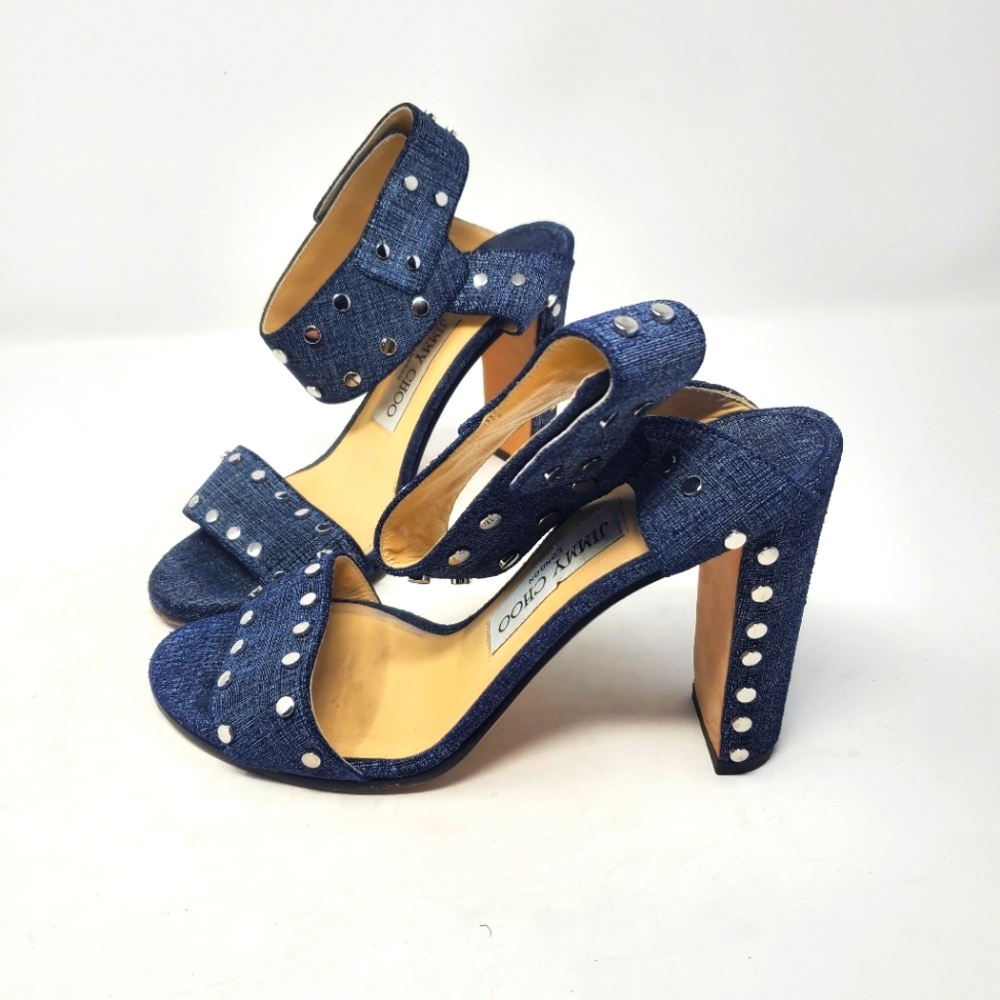 Jimmy Choo Denim Studded Pumps